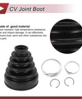 CV Joint Boot Kit Fits Toyota Camry 2007 To 2011 And Highlander 2001 To 2009 Inner Constant Velocity Boot With Clamps Black Rubber Replacement Auto Part Includes 1 Boot 2 Clamps 2 C Type Buckles DIY Friendly Easy Install, black rubber boot with clamps