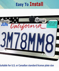 Patriotic Black American Flag License Plate Frames 2 Pack Front And Rear Aluminum Car Tag Holder With Screws Rustproof