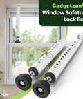 Adjustable Window Security Bar 11 To 18 Inches Portable Short Sliding Window Lock Easy Install For Kid Safe And Anti Theft Rubber Base
