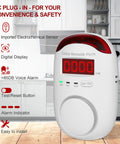Plug-In Carbon Monoxide Detector With Digital LED Display, Real Time CO Level Monitoring For Home Kitchen Bedroom shown in kitchen