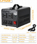 1500W Voltage Transformer Step Up Down Converter 110V-120V To 220V-240V With outlets and power cord