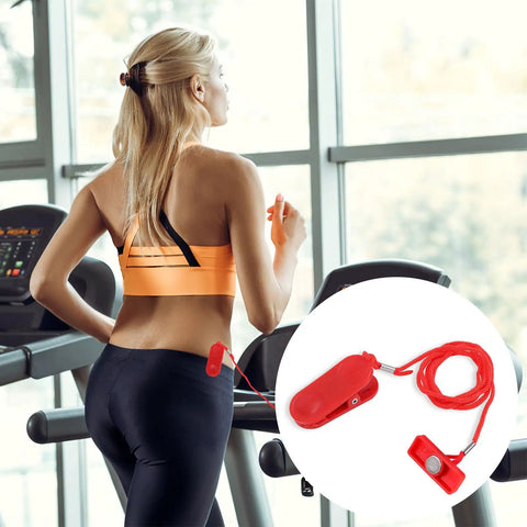 Universal Treadmill Safety Key Magnetic Replacement For Most Treadmills No Sweat Emergency Stop Rectangle Key Quick Stop Accessory For Running Machines Safe Workouts, red ABS clip with cord