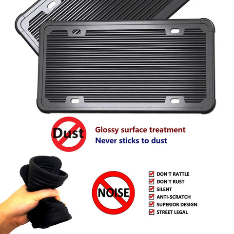 Clear Bubble License Plate Cover With Silicone Frame for US plates, dust-resistant, anti-scratch, and noise-free design.
