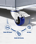 Heavy Duty 3 Inch Swivel Caster Wheels Set Of 4 with 360 rotation, featuring polyurethane tire and galvanized steel housing.