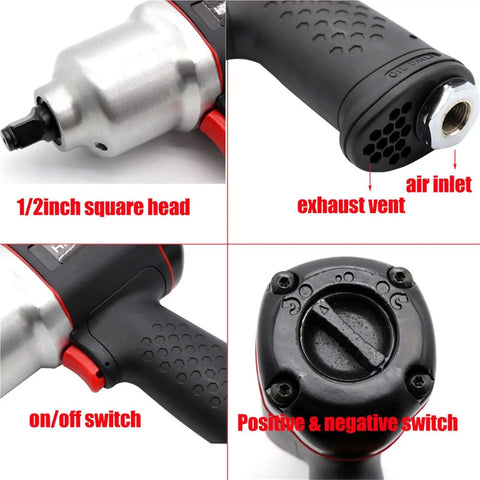 Hardcore Pneumatic Impact Wrench And Air Hammer Gear Featuring One Half Inch Drive And 850 Nm Of Killer Torque For No Sweat Tire Swaps And Garage Approved Auto Maintenance Work