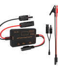 10 Amp 12 Volt MPPT Solar Charge Controller With LCD Display And USB C PD 36W Plus USB A QC 18W, cables visible, for RV Off Grid