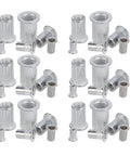 Assorted sizes of Aluminum Rivet Nuts Set With Flat Head And Anti Rust Finish, Threaded Rivnut Inserts Kit displayed on white background