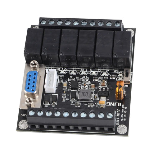 Top view of DC24V PLC Controller Kit with Relay Output for Industrial Automation FX1N 14MR Module"}