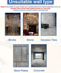 Image showing unsuitable wall types for Heavy Duty Gold Self Drilling Drywall Anchors With Screws 160 Piece Kit.
