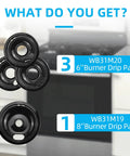 Four Black Burner Drip Pans For Electric Stove Tops Three Six Inch Bowls And One Eight Inch Tray Replacement Kit