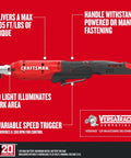 3/8 Inch Drive Cordless Ratchet Wrench Kit With 300 RPM And Up To 35 Ft-Lbs Torque, Battery And Charger Included, LED Light Feature