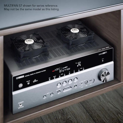 Whisper Quiet 120mm AC Powered Dual Fan with Speed Controller on a receiver, UL certified dual ball bearings