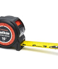 One And Three Sixteenths Inch By Sixteen Foot Tape Measure with retractable lock, yellow blade, dual material case, clear markings