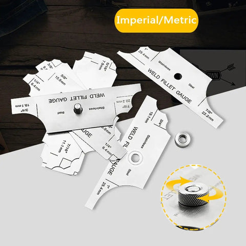 Taper Composition Gauge For Depth And Diameter Measurement In Tight Gaps Stainless Steel Welding Gauge With Imperial And Metric Scales