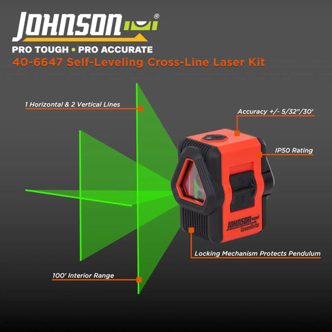 Self Leveling Cross And Line Laser Kit With GreenBrite Technology Green Beam For Indoor And Outdoor Use Pro Grade Accuracy