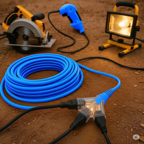 12/3 Extension Cord 100 Ft Heavy Duty Outdoor Indoor Waterproof Power Cord 12 Gauge 3 Prong SJTW With Lighted End 15 Amp 1875W ETL Listed Great For Garage Garden Home And Tools