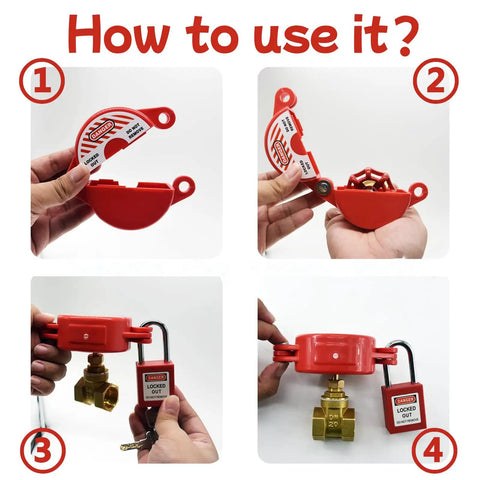 Gate Valve Lockout Device With Safety Padlock For Outdoor Faucets And Hose Bibs Lock Kit For Propane Tanks installation steps