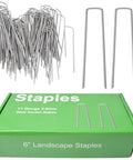 Heavy Duty 6 Inch 11 Gauge Galvanized Garden Stakes 24 Pack Pro Grade Anti Rust Fence Staples For Anchoring Weed Barrier Fabric