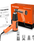 Heavy Duty Heat Gun With Dual Temp Settings 572F And 1112F, 1600W Power, 4 Nozzles, Cordless Design, instructions and packaging