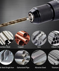 Boss Cobalt Drill Bit Set For Metal And Hardened Steel With M35 HSS Bits 13 Piece One Sixteenth To One Quarter Inch Twist Bits