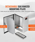 Detachable galvanized mounting plate for Pro Level 16 By 12 By 8 Inch Genuine 304 Stainless Steel Electrical Enclosure Box