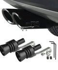 XL Size Aluminum Alloy Universal Turbo Whistle 2 Pack Black Exhaust Muffler Pipe For Cars Sound Booster with installation tools