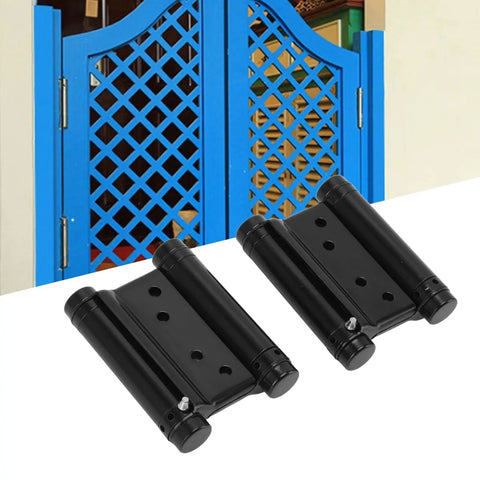 Two Way Self Closing Double Action Spring Hinge Black Stainless Steel With Screws for Cafe Saloon Pub Doors and Gates