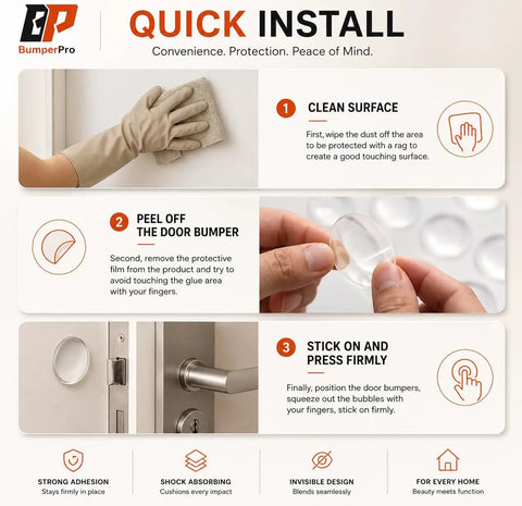Clear Cabinet Door Bumpers Three Eighths Inch Self Adhesive Rubber Cushions installation instructions
