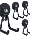 Heavy Duty Magnetic Garage Hooks 4 Pack Extra Strong Magnets Hangers For Power Tools Hose Garden Gear Pegboard And Workshop Storage For Indoor Outdoor Use Black