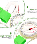 Directional Thumb Orienteering Compass Tool For Fast Positioning And Quick Trail Nav with green strap and acrylic material