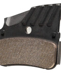 N04c Disc Brake Pads Grey Metallic For Sintered Metal Performance with Heat Dissipation Fins shown in close-up view.