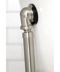 Tub Waste And Overflow Drain Assembly With Double Pivoting Action, brushed nickel, solid brass, side view