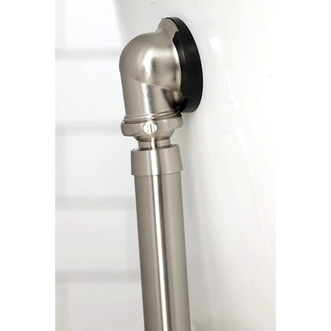 Tub Waste And Overflow Drain Assembly With Double Pivoting Action, brushed nickel, solid brass, side view