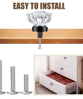 Matte Black Glass Cabinet Knobs Set With Crystal Vintage Drawer Pulls showcases installation and screws