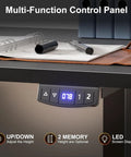 Close-up of control panel on L Shaped Electric Standing Desk With Memory Presets 63 Inch Corner Sit To Stand Desk Adjustable Height