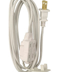 6 Ft 16 Gauge SPT-2 Cube Extension Cord With 3 Outlet Power Tap For Indoor Use White 600W UL Listed with safety covers