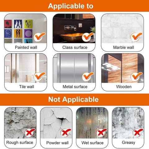 Surfaces applicable and not for 16 Piece No Slip Rug Pad Grippers For Hardwood Floors And Tile Reusable And Washable Double Sided Carpet Tape