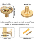 4 Pack Gold Cabinet Knobs with Round Pulls, dual screw mount, easy install, durable acrylic, zinc alloy hardware, scratch resistant