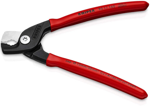 StepCut Cable Shears 6.25-Inch For Cutting Multi-Core Copper And Aluminum Wires, red-handled tool on white background