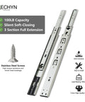 Six Pairs 16 Inch Soft Close Drawer Slides Beefy Quiet Glide Heavy Duty Full Extension Ball Bearing Self Closing Rails Side Mount