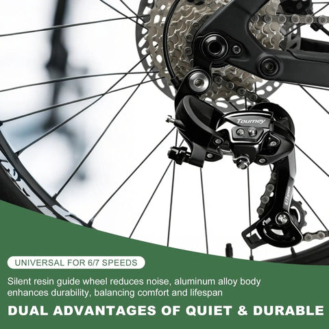 Rear Derailleur RD TY300 six and seven speed direct mount on bike wheel, long cage design for crisp smooth shifting