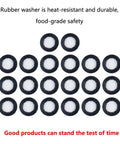 Get Your Garden Hose Sealing Fix With 20 Heavy Duty Rubber Washer O Rings And Filter Screens For Shower Heads Plus Faucets To Stop Leaks Fast At 3/4 Inch Fittings And Keep Debris Out The Black Repair Kit Is A Total Game Changer For Your Home Plumbing, 20 black rubber washer screens