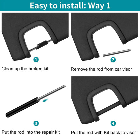 Installation steps for Jeep Wrangler Sun Visor Repair Kit 6 Pack Rubber Black Tube For Driver And Passenger Side 2007-2017 JK JKU