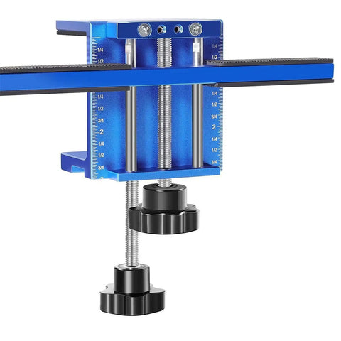 Easy Cabinet Door Fixing Clip For Quick Home Installations shown in blue aluminum with steel components