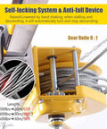 Heavy Duty Confined Space Tripod With Rescue Winch And Fall Protection Gear For Manholes Wells And Sewers showing self-locking anti-fall winch system.