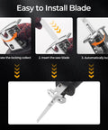 Cordless Reciprocating Saw With Brushless Motor Compatible With 20V Max Batteries No Battery Included Sawzall For Wood Metal PVC Cutting 4 Blades Included Powerful Yet Lightweight For DIY Enthusiasts blade installation guide