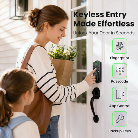 Slick Fingerprint Door Lock For Front Door Keyless Entry Deadbolt With App Control Keypad Auto Lock Digital Code Smart Lock Lightning Fast Unlock Smooth Moves No Stress Home Security