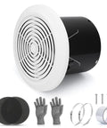 7 Inch Bathroom Exhaust Fan 50 CFM Quiet Vent With 1.0 Sones Low Noise Performance, Dual Ball Bearing Motor, Ceiling Or Wall Mount