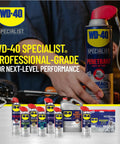 Person holding Penetrant With 8 Inch EZ Reach Flexible Straw Pulls Rusted Nuts Loose And Frees Stuck Bolts, 13.5 Oz can.