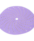 Ycauty 50 Pack Ceramic Sanding Discs For Wood Metal And Car With Hook Loop Fast Cut Porous Design Low Dust Super Durable flat purple sanding disc with holes for dust removal.